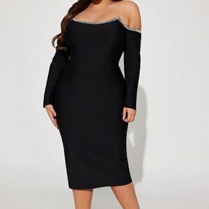 Elegant Black Off-Shoulder Dress